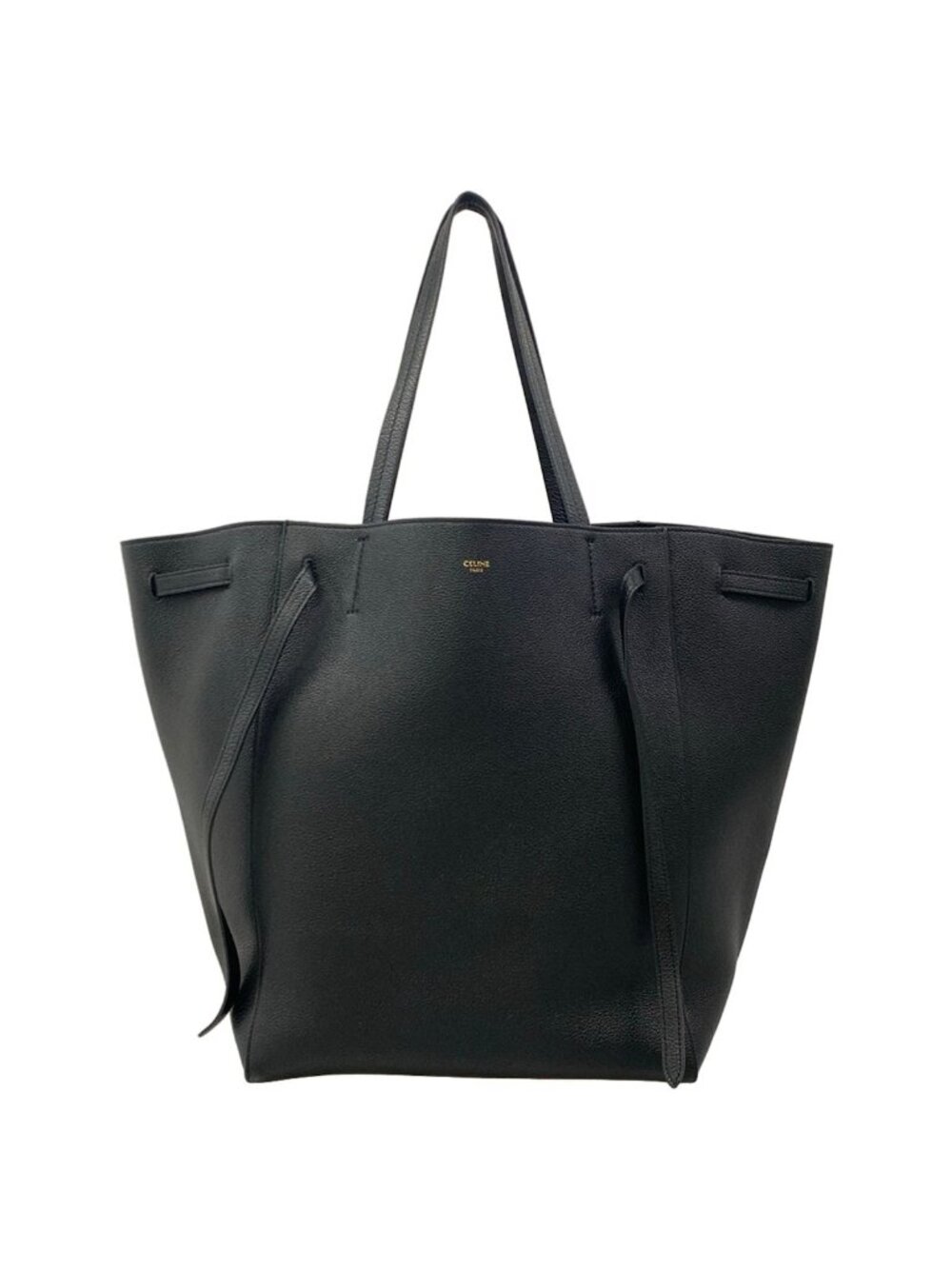Celine Tote Cabas Phantom Medium with Belt Black Leather